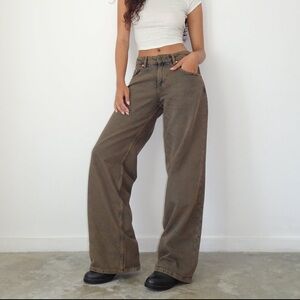 MOTEL ROCKS JEANS - Roomy extra wide low rise jeans in sand